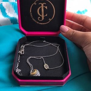 Juicy couture heart wish pave necklace.